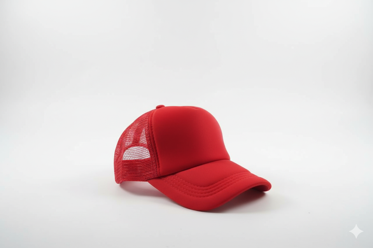 Chapeau rouge arrière filet