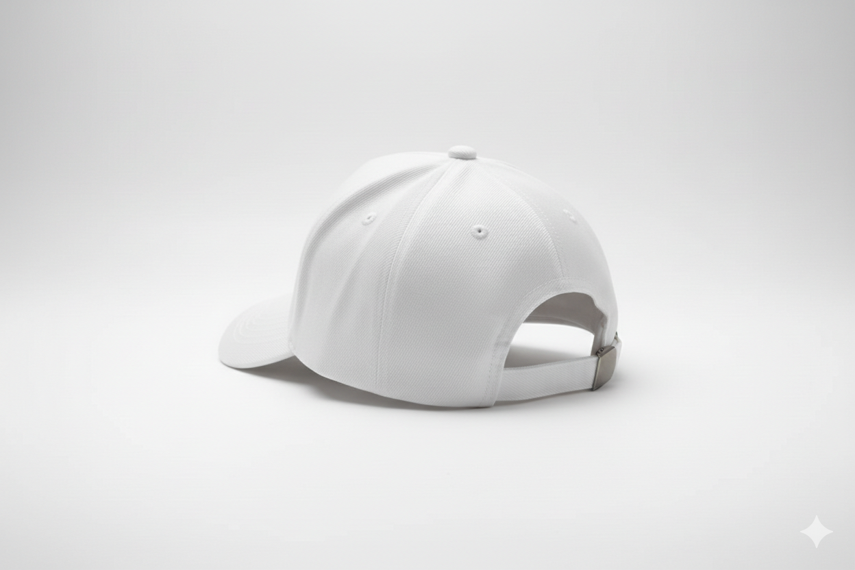 Chapeau blanc bord orange