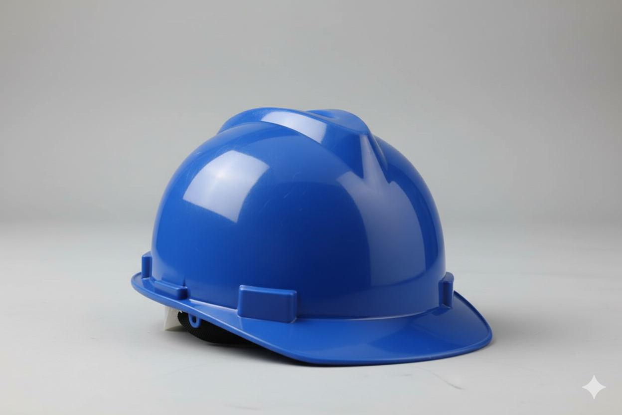 casque de sécurité bleu