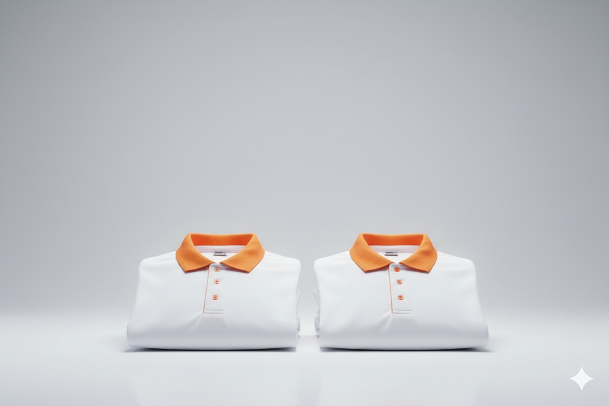 Polos blanc col orange 300gms