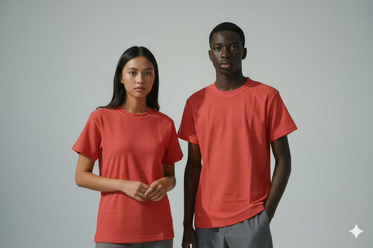 T-shirts rouge piqué 350gms