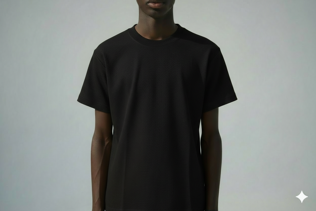 T-shirts noir piqué 350gms