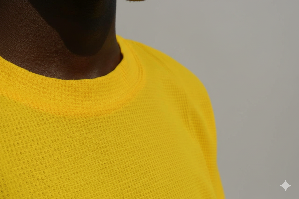 T-shirts jaune piqué 350gms