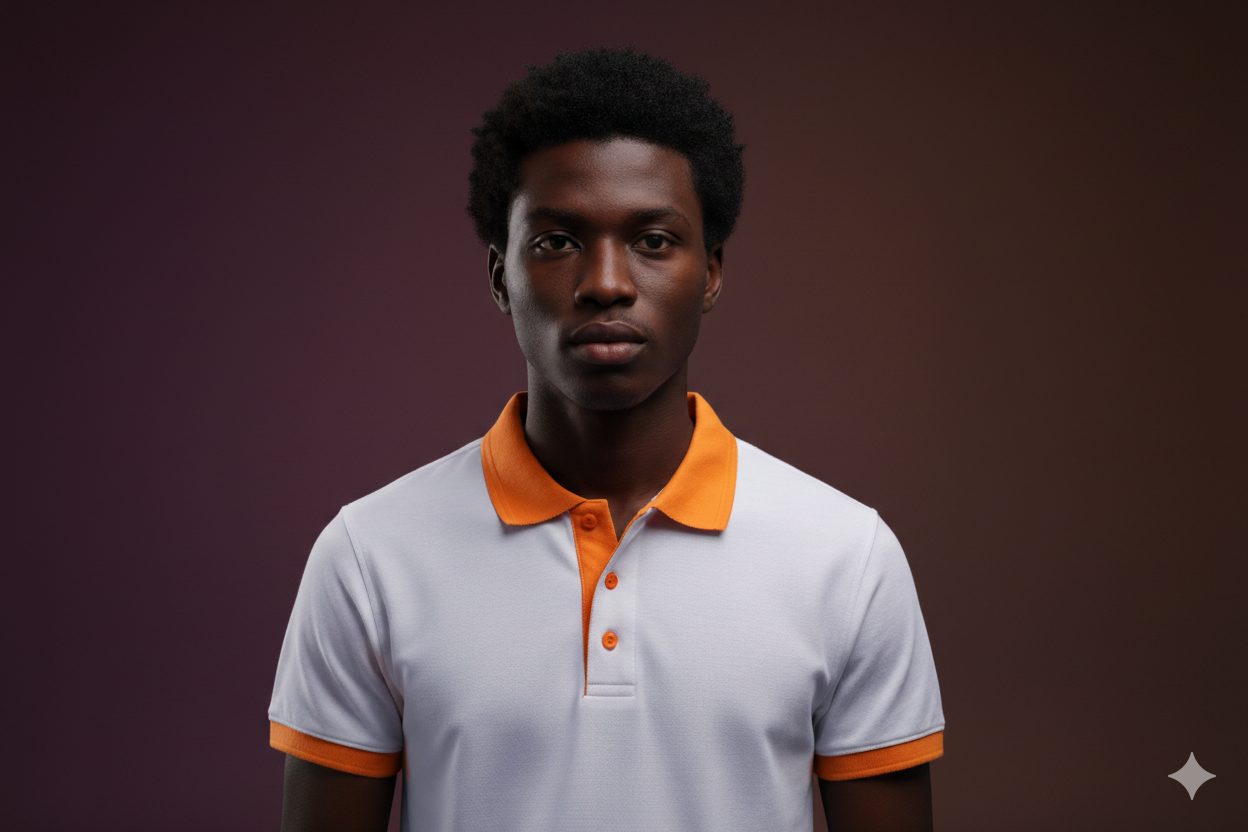 Polos blanc col orange 700gms