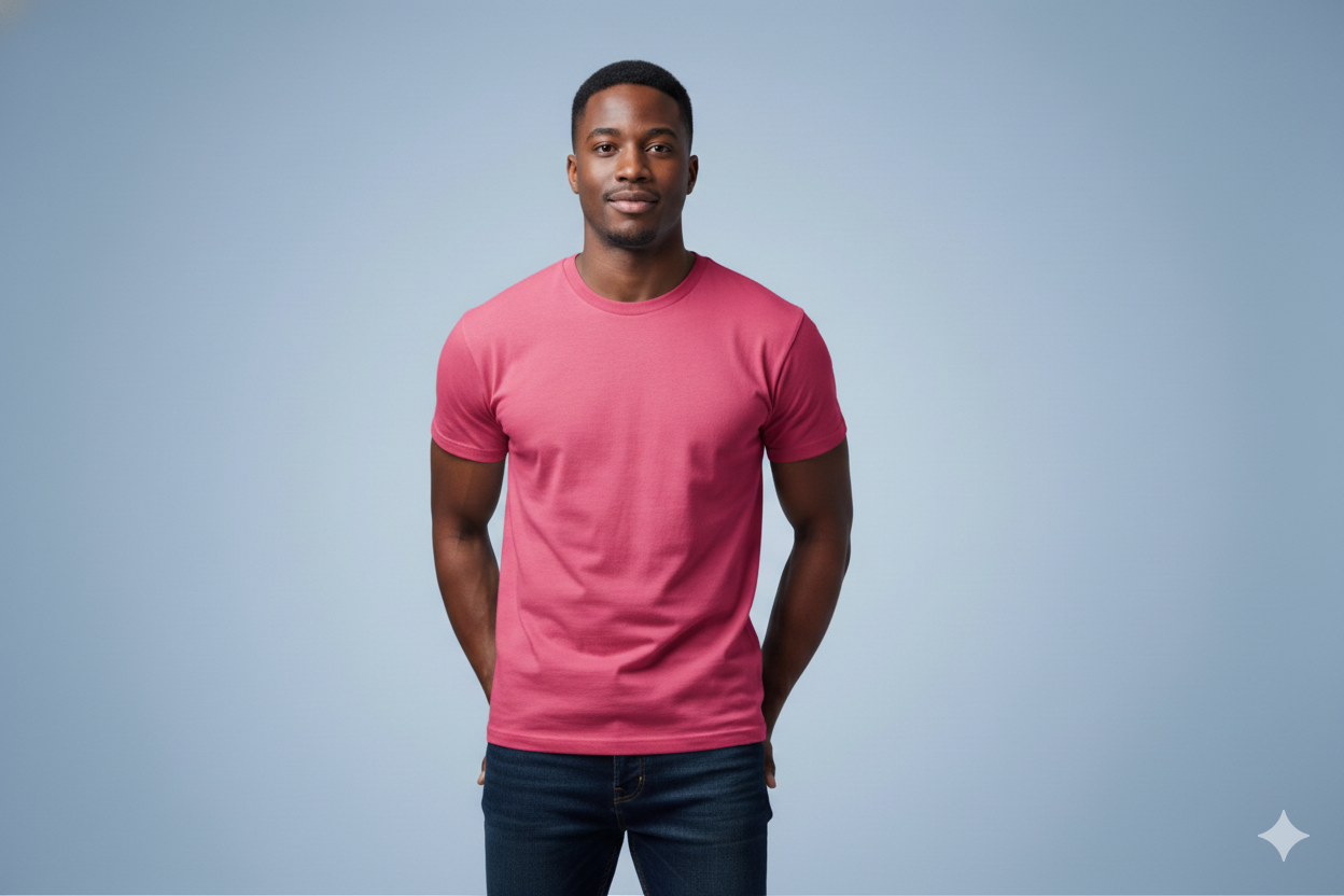 T-shirts rose foncé 300gms