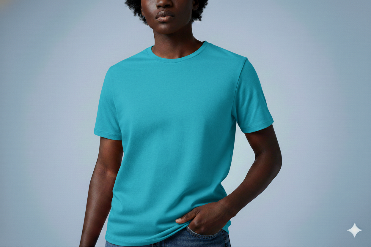 T-shirts bleu turquoise 300gms