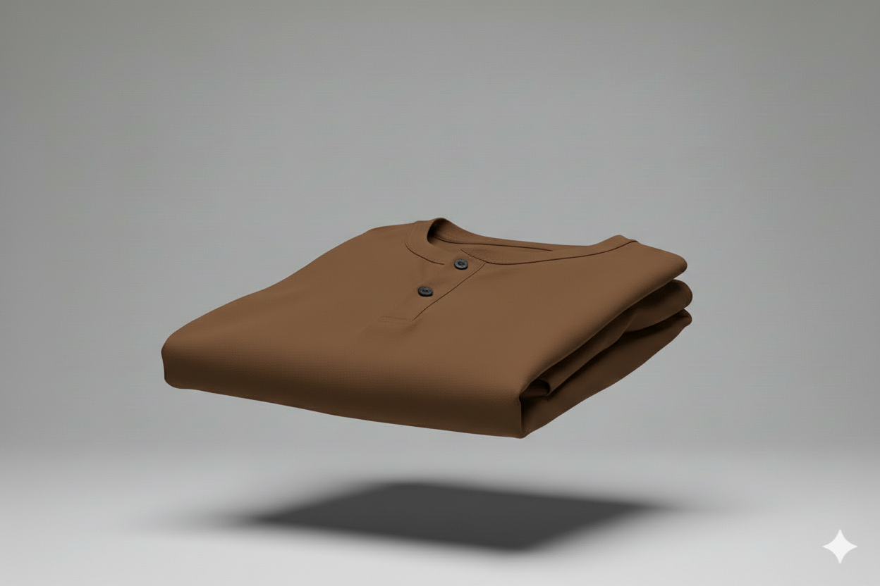 T-shirts col mao marron 1000gms