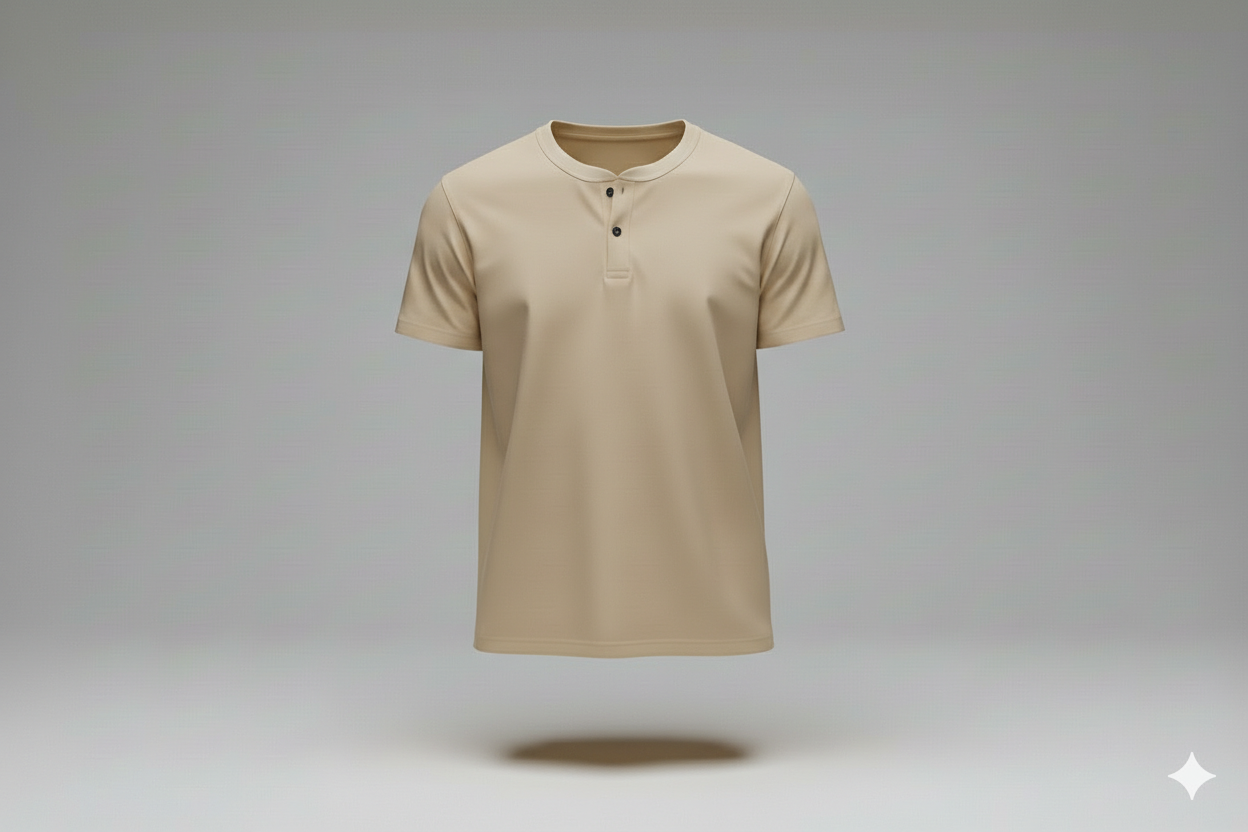 T-shirts col mao beige 1000gms