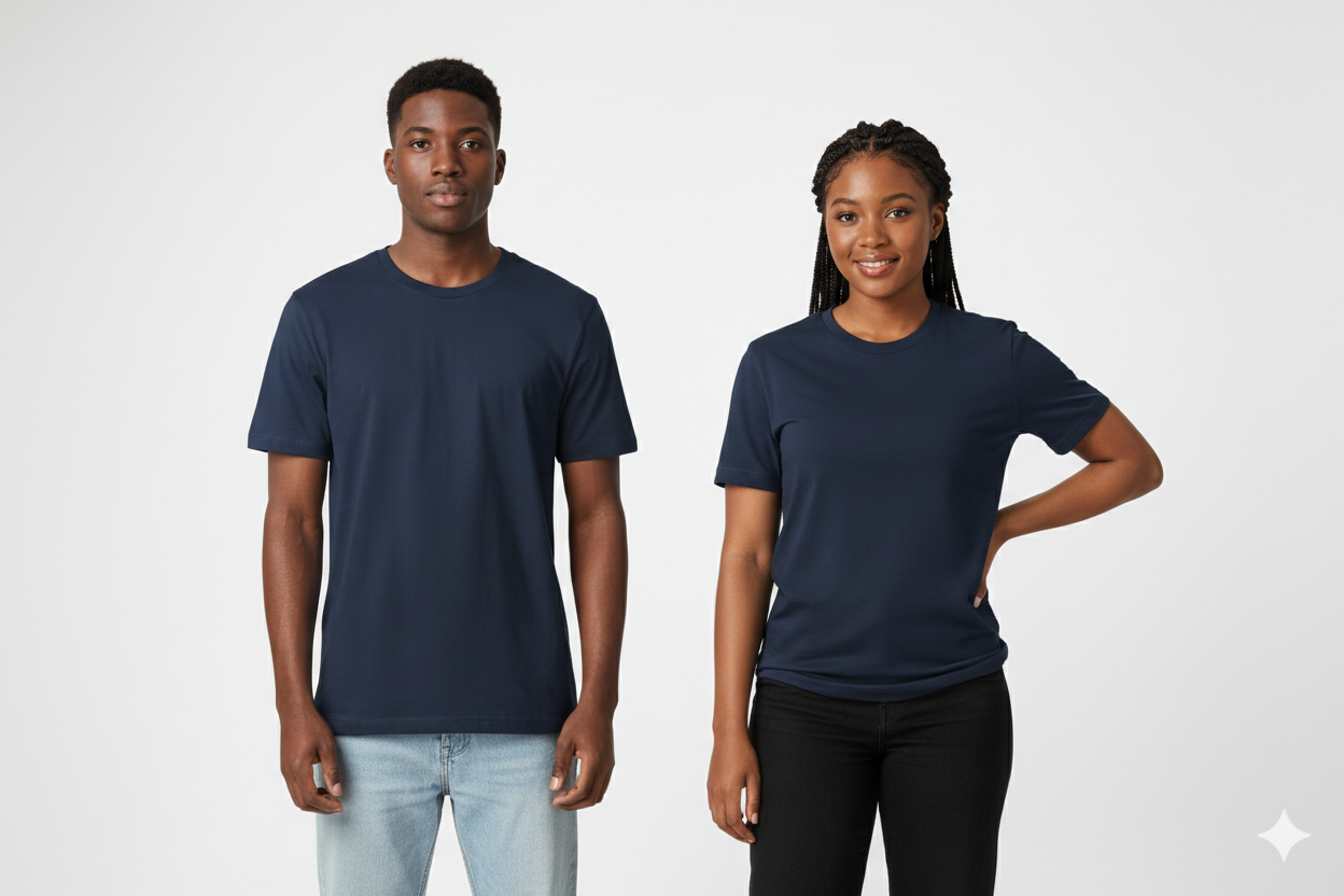 T-shirts bleu nuit 500gms