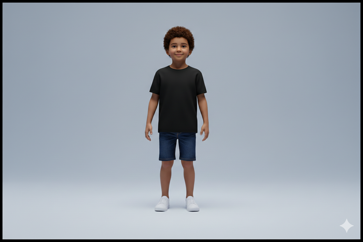 T-shirts noir enfant FHGO 650gms